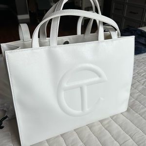 Medium White Telfar Tote Bag